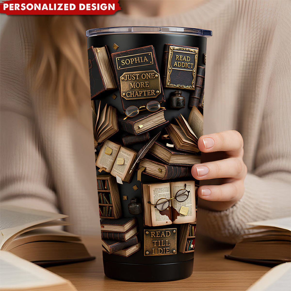 Reading Book 20oz Tumbler - Personalized Gifts For Book Lovers