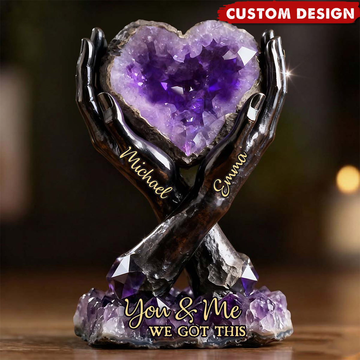 Personalized Couple Custom Shaped Acrylic Plaque - You & Me We Got This