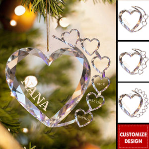 Sparkling Hearts-Personalized Family Transparent Ornament