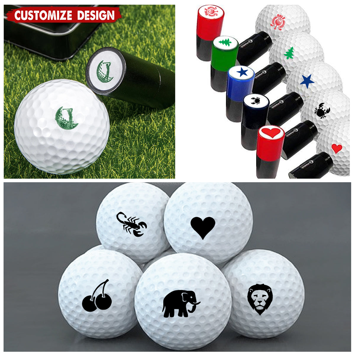 Personalized Monogrammed Initial Golf Ball Stamp-Gift for Golf Player