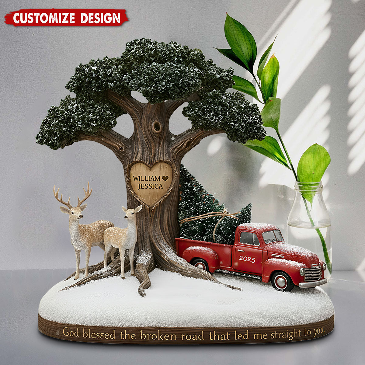 God Blessed The Broken Road Couple - Personalized Couple Custom Shaped Acrylic Plaque