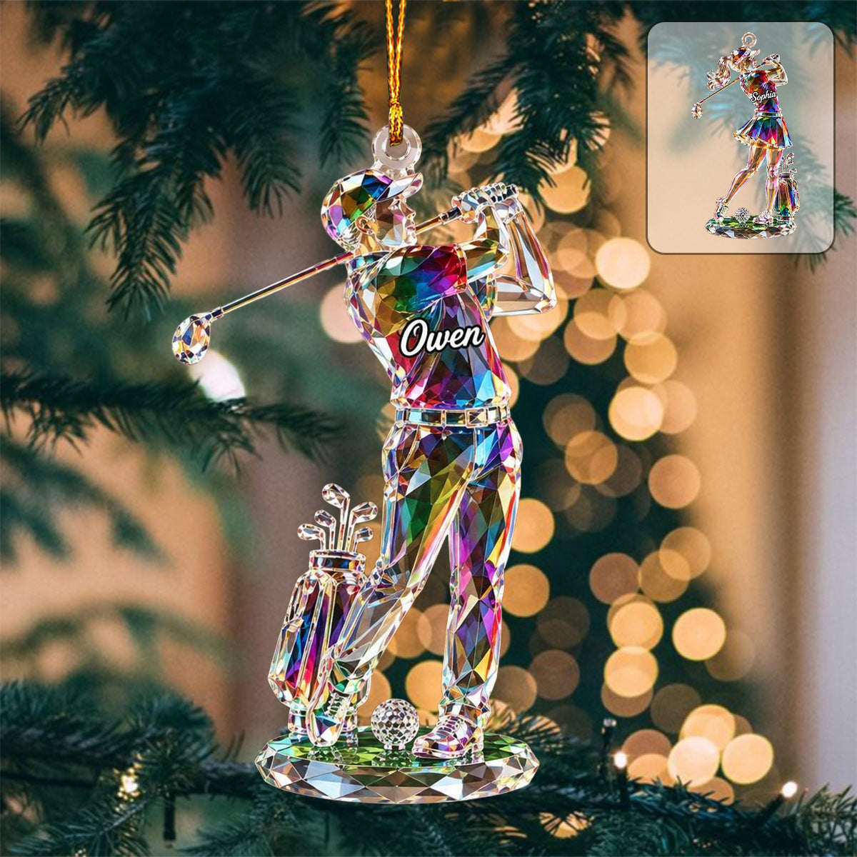 Personalized Golf Ornament, Golfer Christmas Ornament, Golf Lover Gift