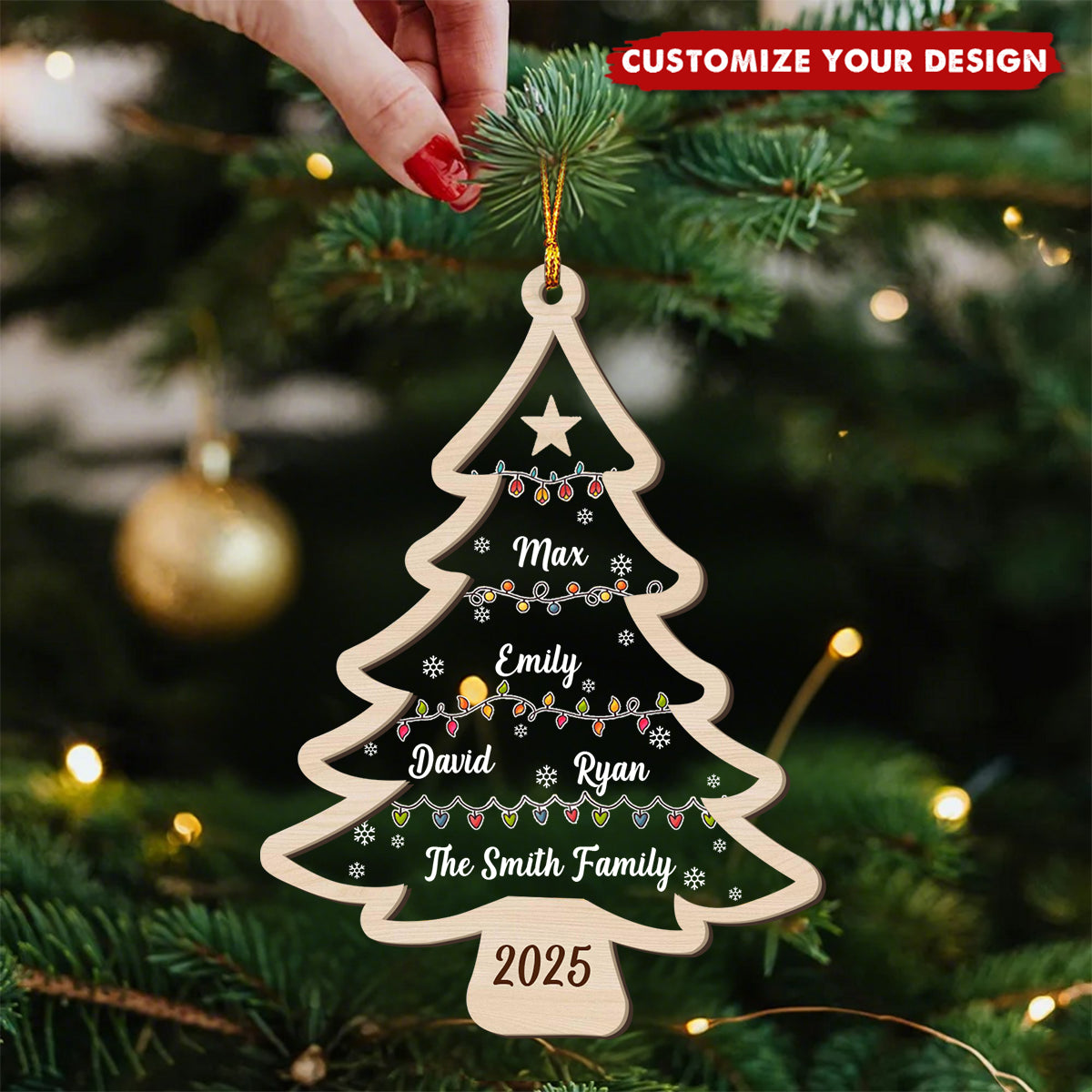 Wish You A Wonderful Christmas - Family Personalized Tree Ornament 2025