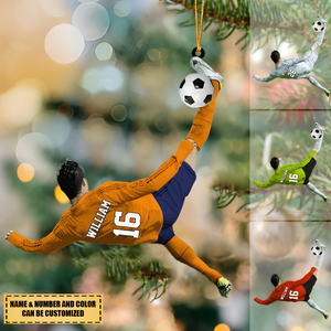 Custom Personalized Football/Soccer Lovers Acrylic Christmas Ornament, Gift For Football/Soccer  lovers