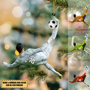 Custom Personalized Football/Soccer Lovers Acrylic Christmas Ornament, Gift For Football/Soccer  lovers
