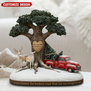 God Blessed The Broken Road Couple - Personalized Couple Custom Shaped Acrylic Plaque