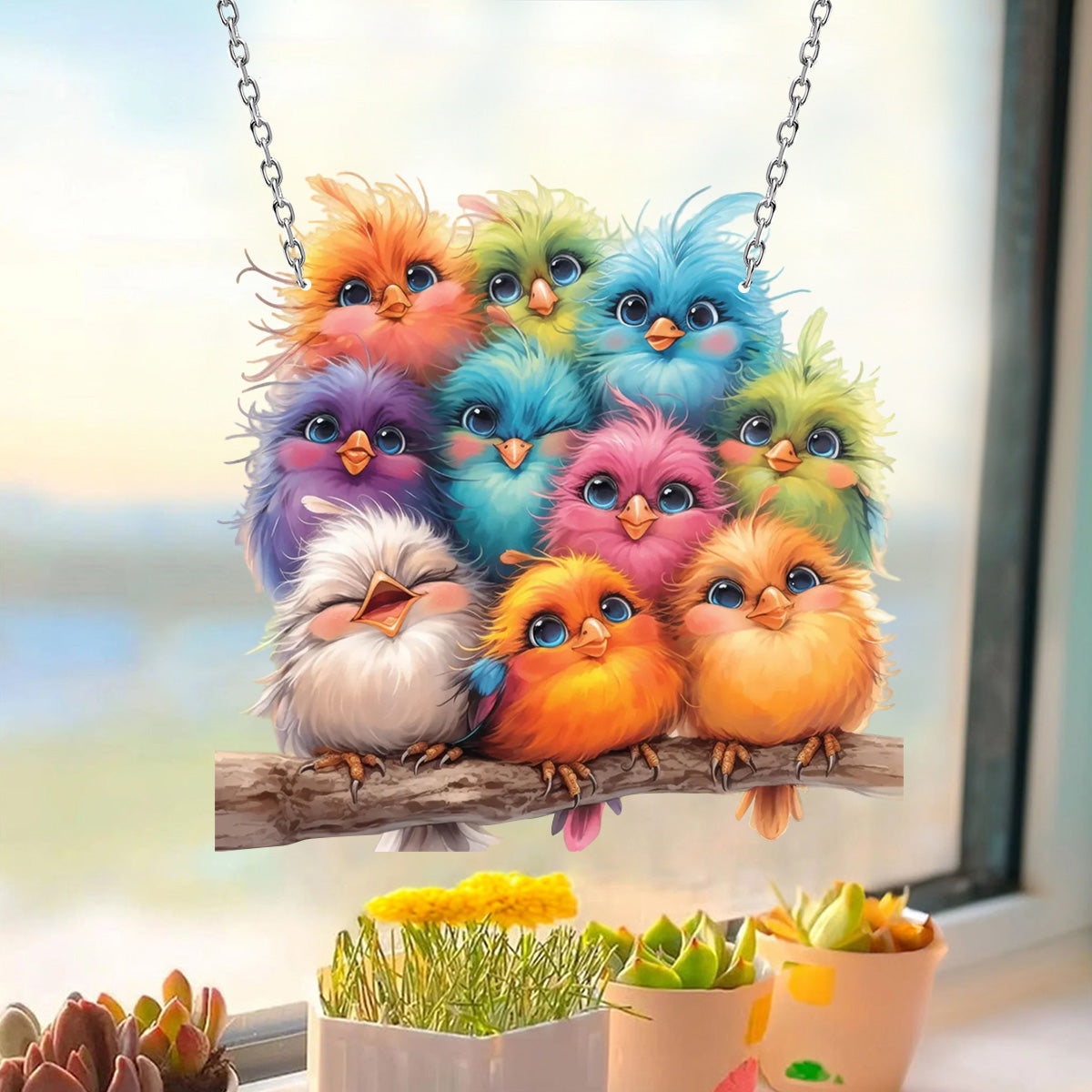 5D Diamond- Art Hanging Kit - Special Shaped Rhinestone Window Ornament - Gift For Bird Lovers