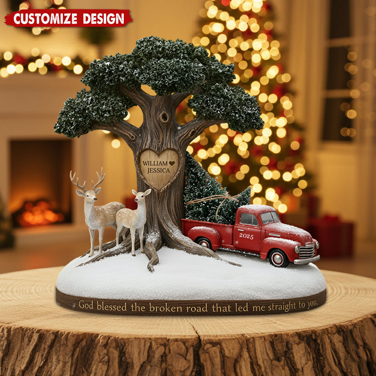 God Blessed The Broken Road Couple - Personalized Couple Custom Shaped Acrylic Plaque