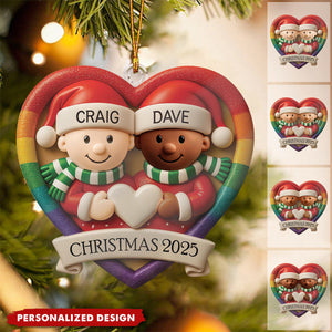 Personalized LGBT Couple Christmas Ornament