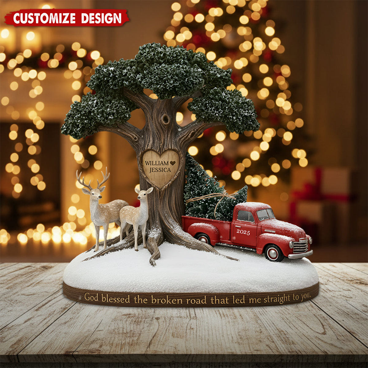 God Blessed The Broken Road Couple - Personalized Couple Custom Shaped Acrylic Plaque