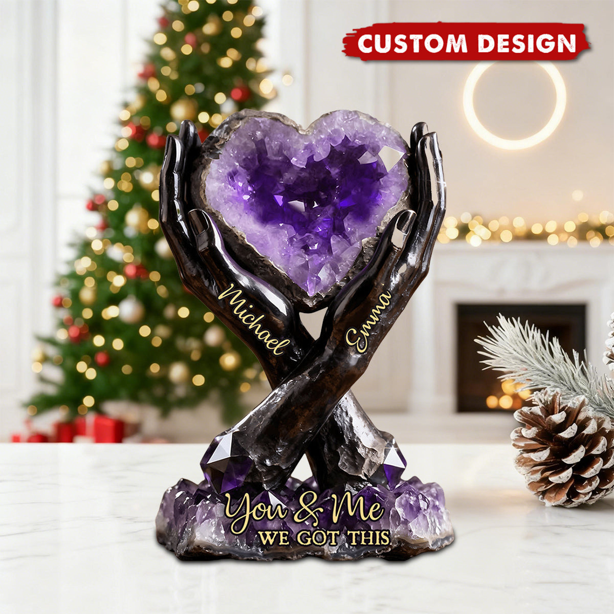 Personalized Couple Custom Shaped Acrylic Plaque - You & Me We Got This