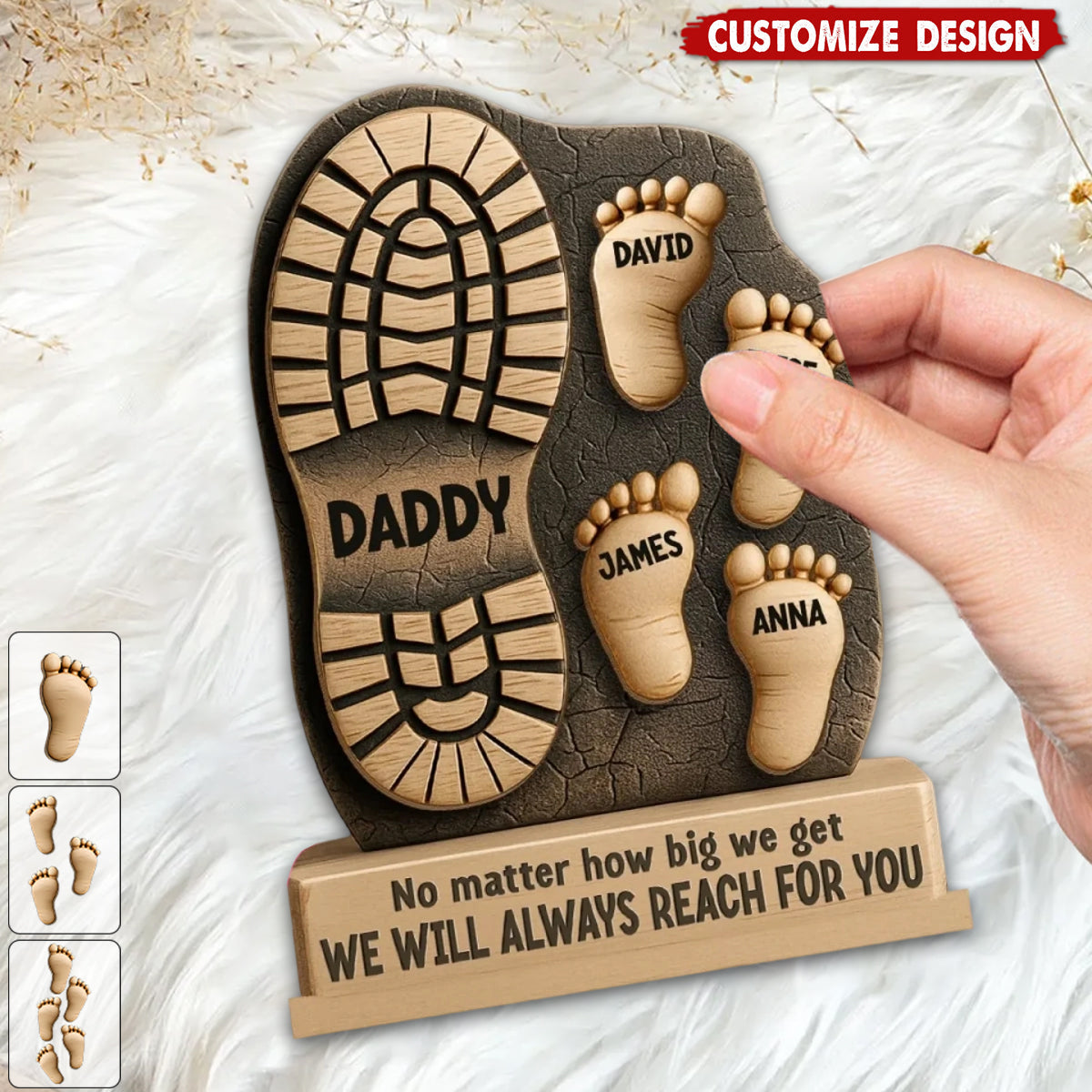 Your Footsteps Led Our Way - Family Personalized Shaped 2-Layered Wooden Plaque With Flat Stand