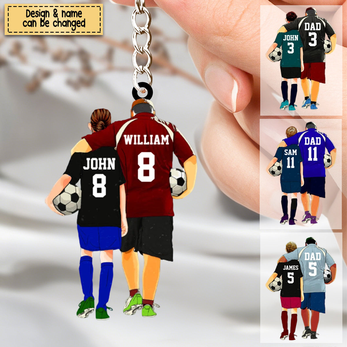 Personalized Soccer Players Gift For Son/Grandson Acrylic Keychain