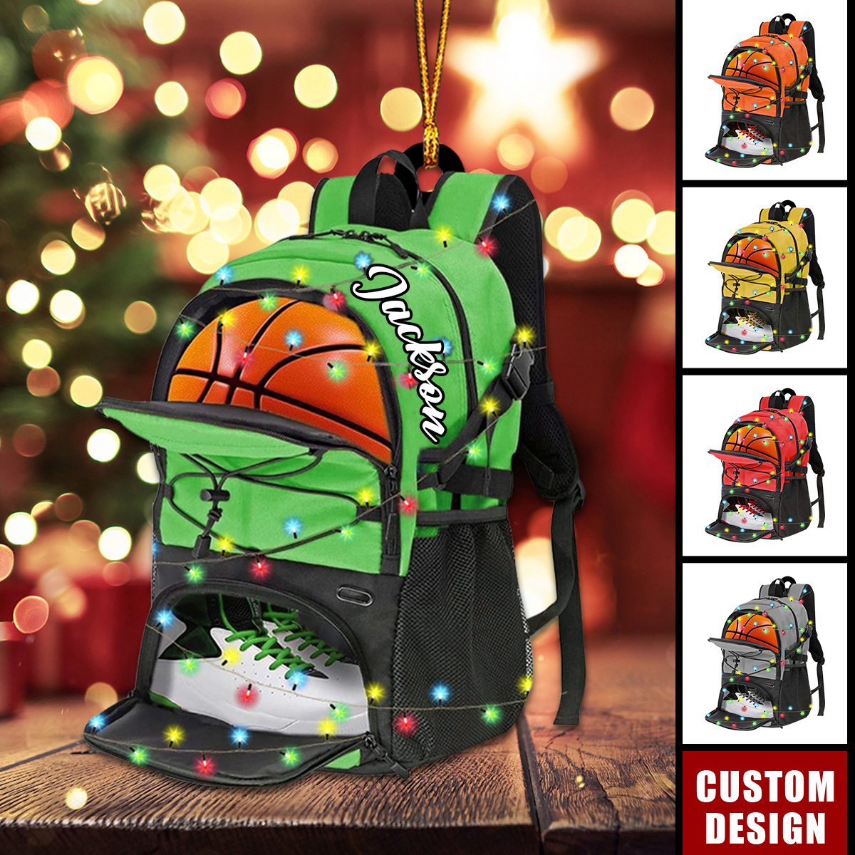 Personalized Basketball Bag Christmas Ornament - Gift For Basketball Players
