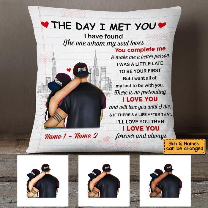 Couple The Day I Met You Pillow, Best Gift For couple