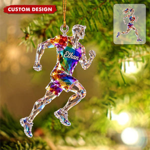 Personalized Running Acrylic Ornament, Runner Christmas Ornament