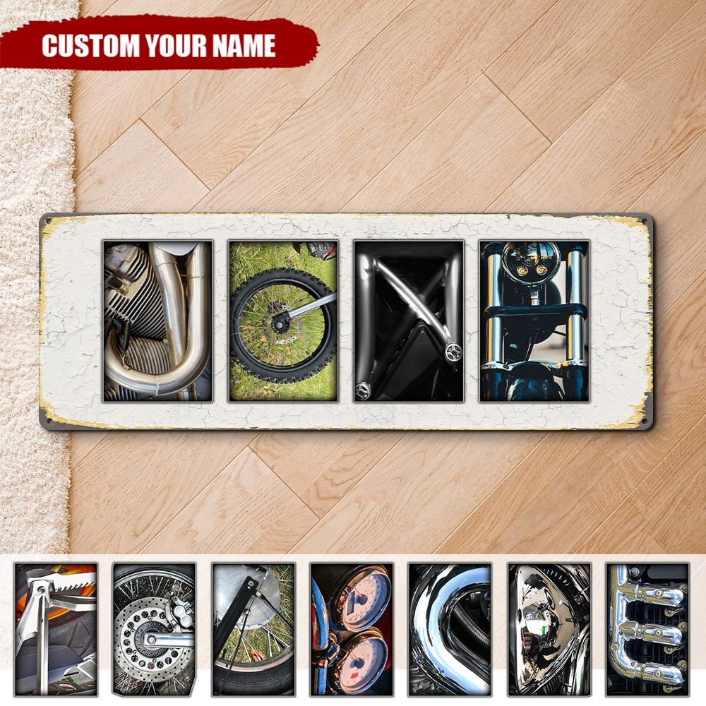 Motorcycle Name Art Metal Sign, Personalized Metal Wall Art, Gift For Biker, Motorcycle Lovers