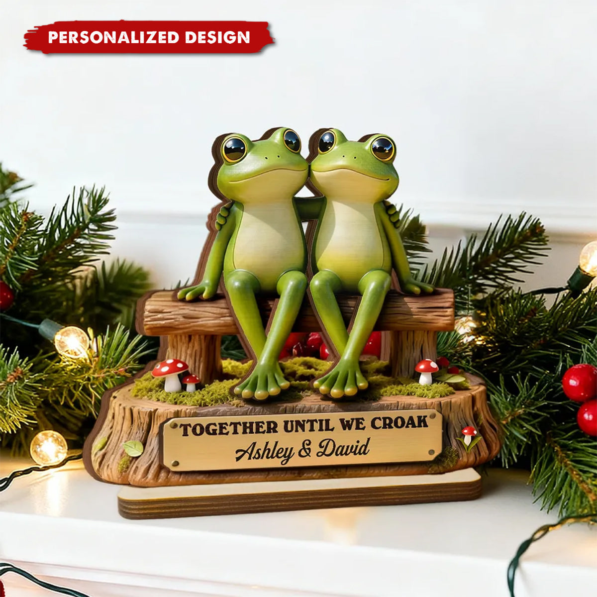 Personalized Frog Couple Wooden Plaque-Gift For Couple