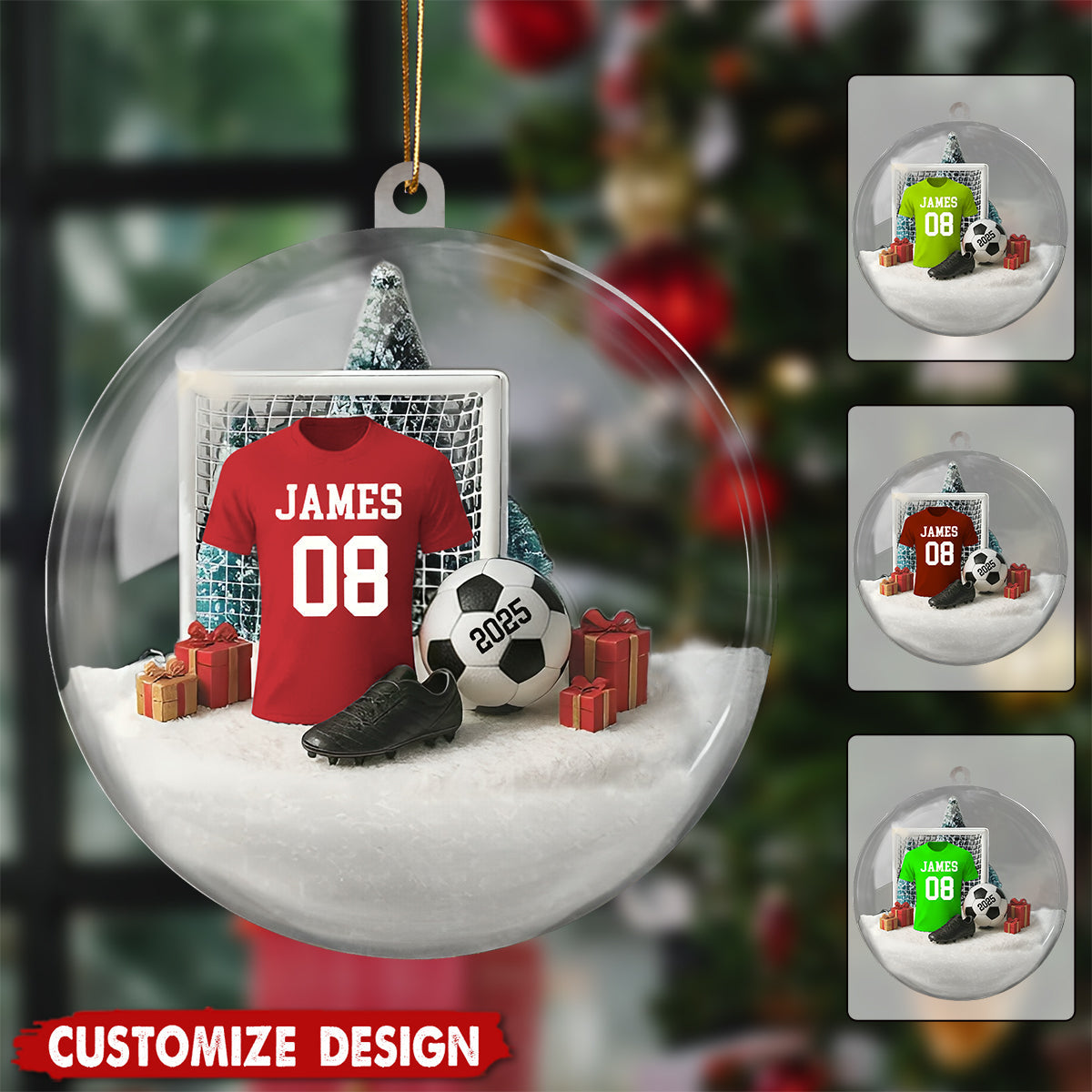 Personalized Dream Locker Soccer Jersey Snow Globe Christmas Ornament - Gift for Soccer Players, Son, Daughter, Grandkids, Team Members