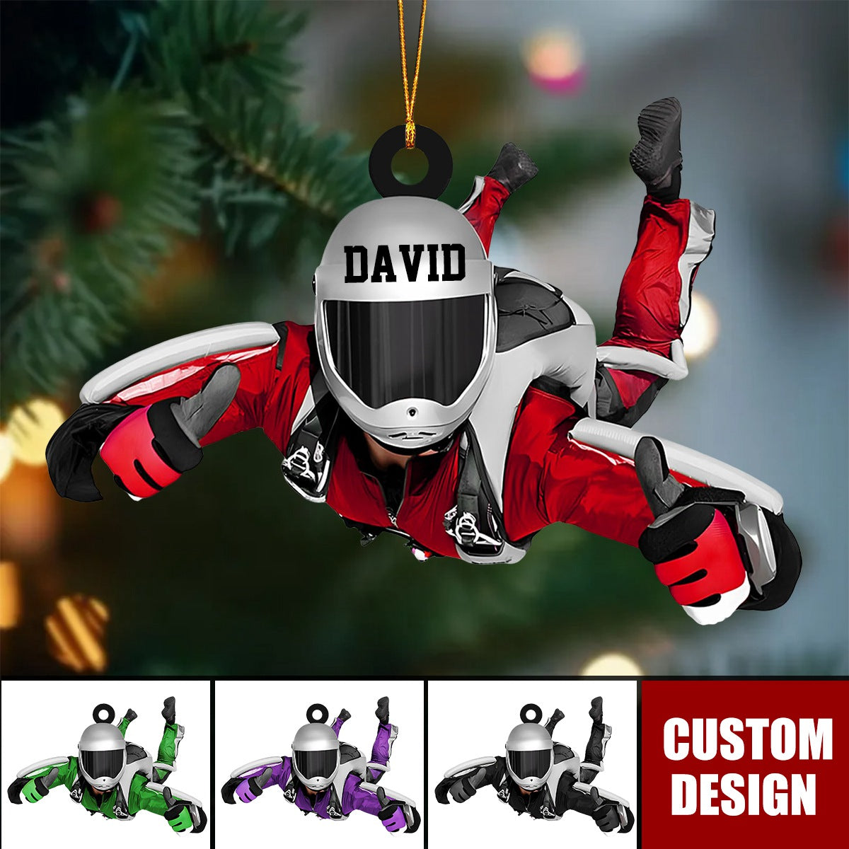 Personalized Skydiving Christmas Ornament, Gift For Skydiving Lovers - 2025 New Release