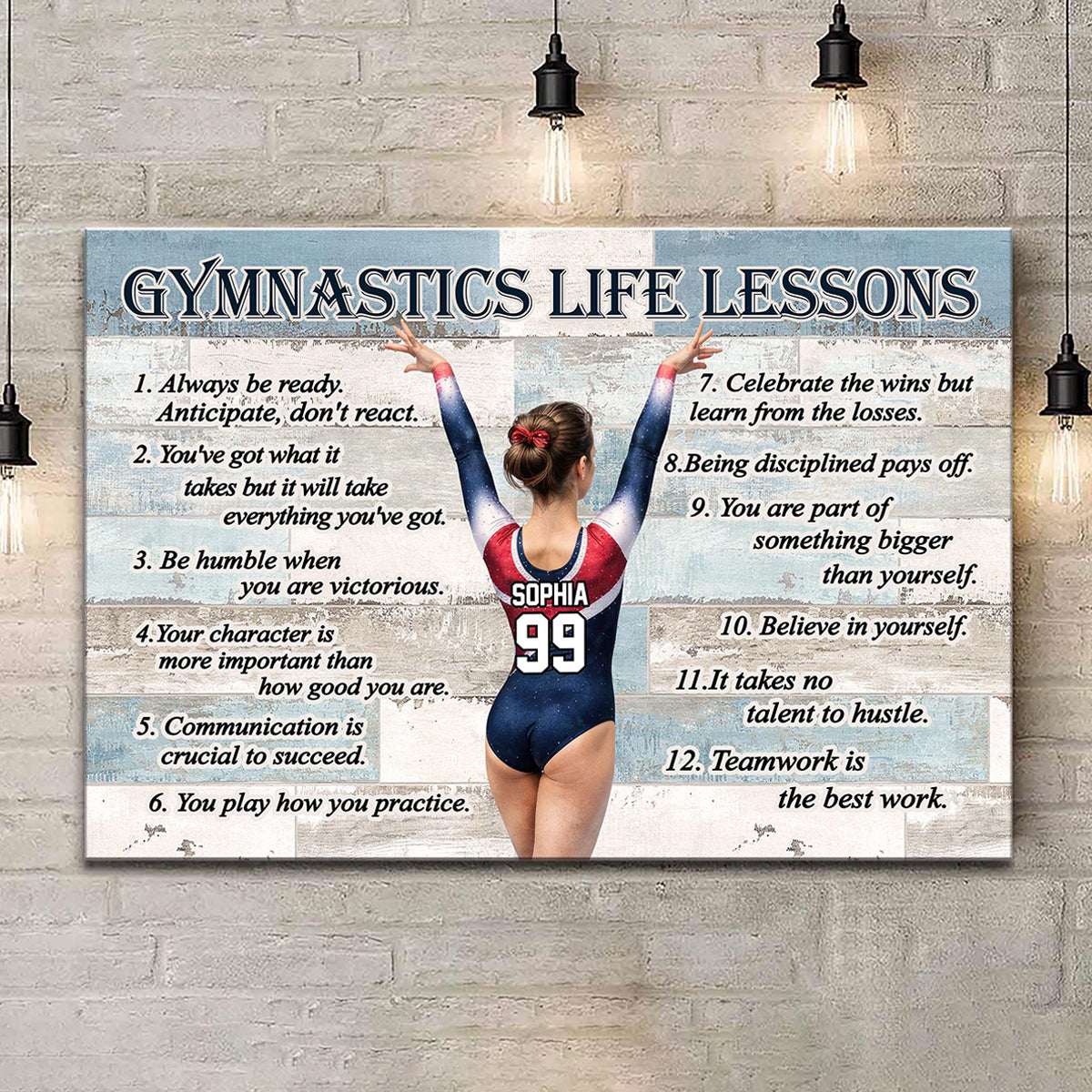 Personalized Gymnast Girl Canvas Poster-Gift For Daughter Granddaughter Teen Girl