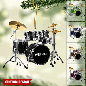 Personalized Drum Set Ornament - Drummer Gift, Music Lover Gift