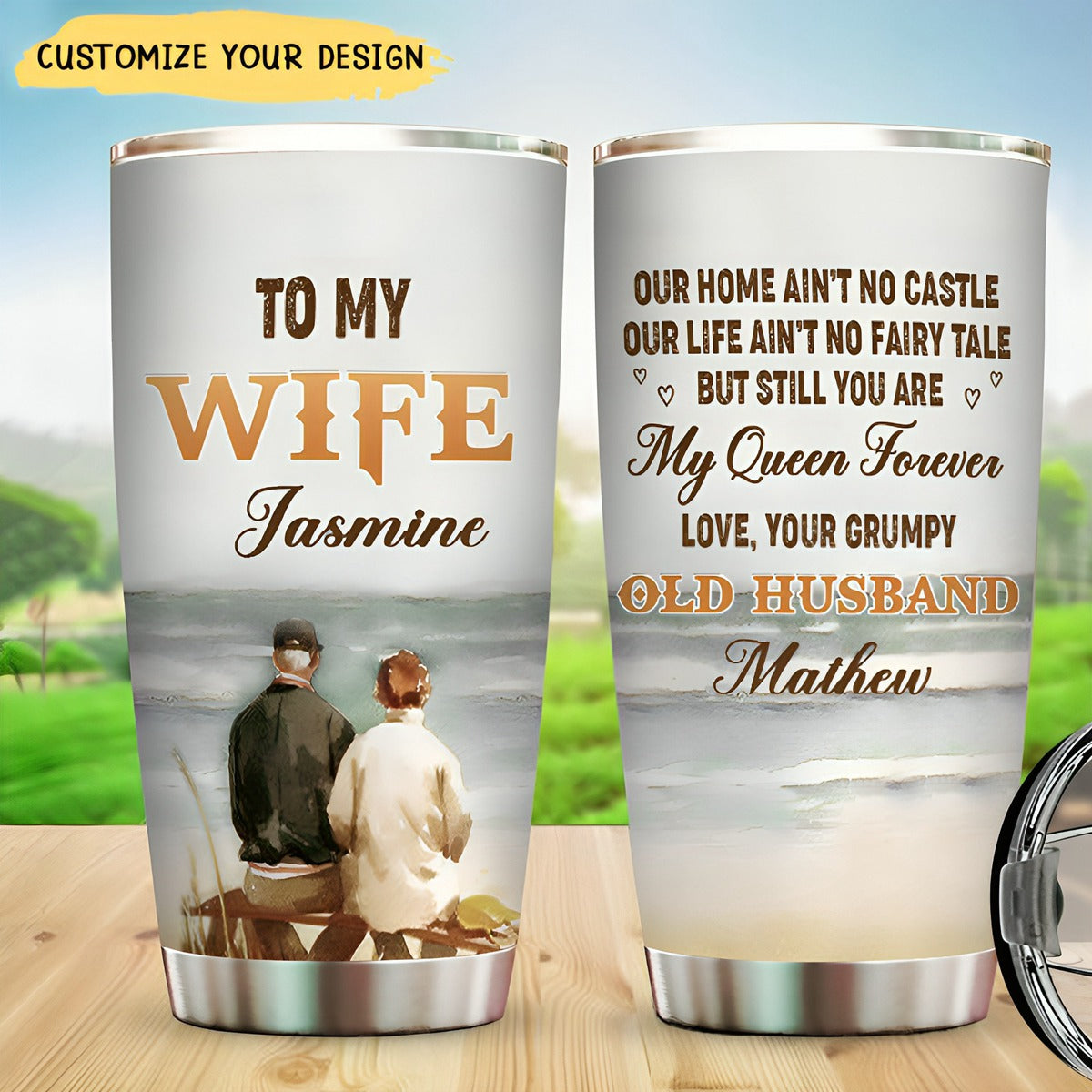 To My Wife, You Are My Queen Forever - Personalized Couple Tumbler