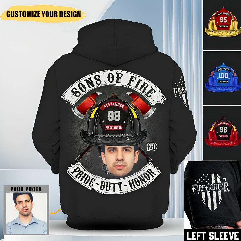 Sons of Fire Pride Duty Honor Personalized Shirt For Fireman