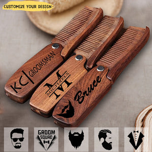 Custom Engraved Beard Comb, Personalized Wooden Comb