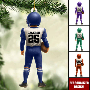 Personalized Kid Football American Christmas Ornament Gift for Football Player