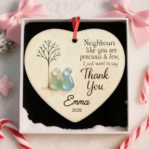 Personalized "Thank You Neighbours" Heart - Shaped Ornament