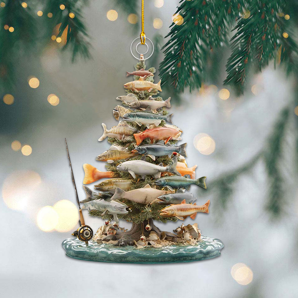 Fishing Christmas Ornament-Gift For Fisherman