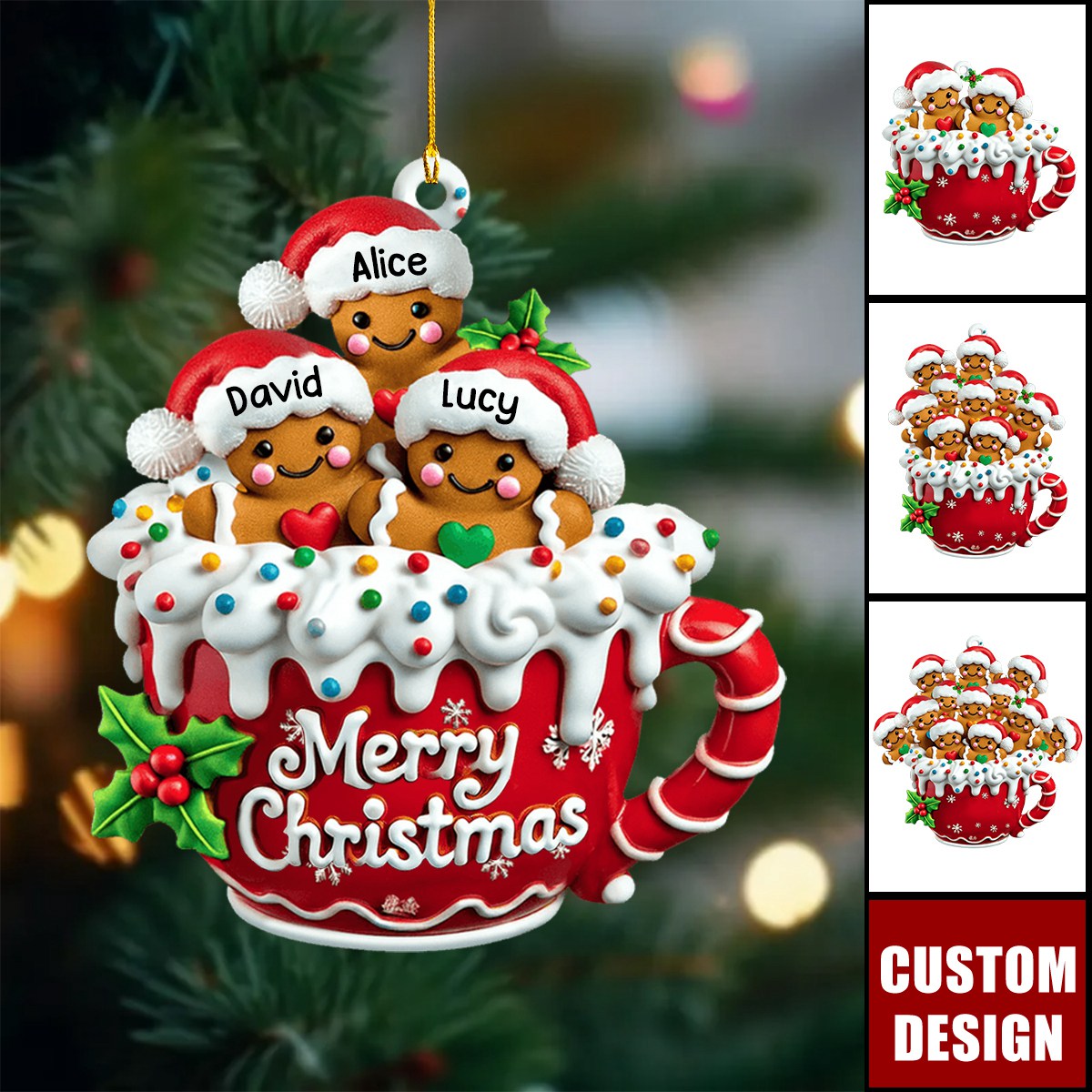 Merry Christmas - Personalized Gingerbread Christmas Ornament, Gift For Family - 2025 New Release