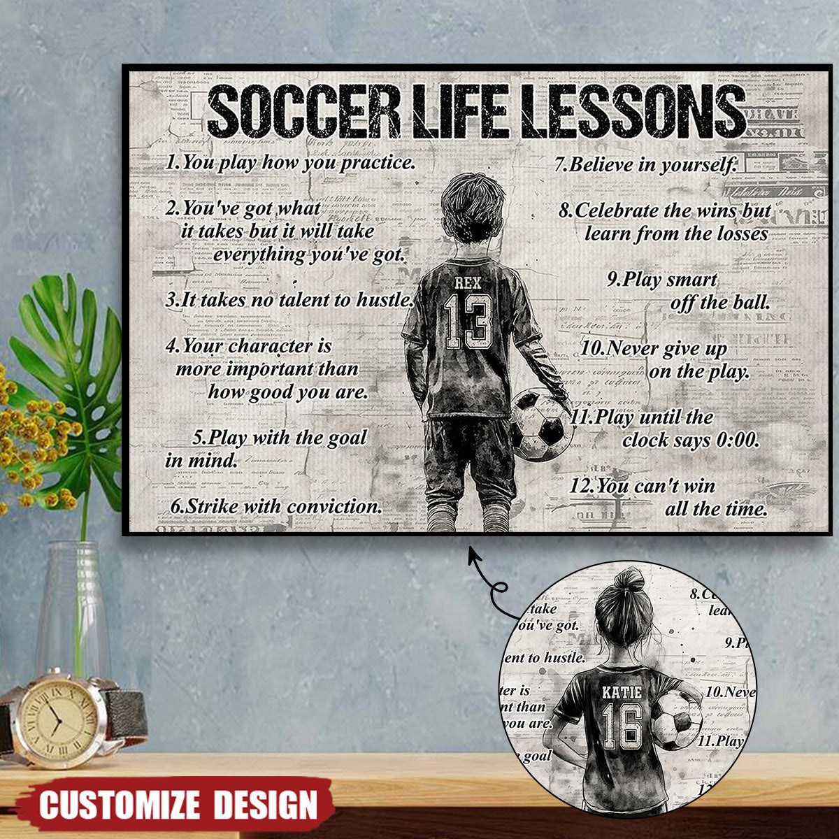Personalized Soccer Poster For Kids-Gift For Young Soccer Fans