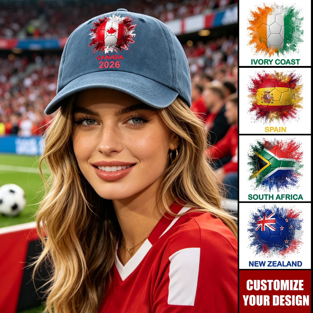 Custom Country Flags - Personalized All Over Print Classic Cap - Football/Soccer Gift Idea