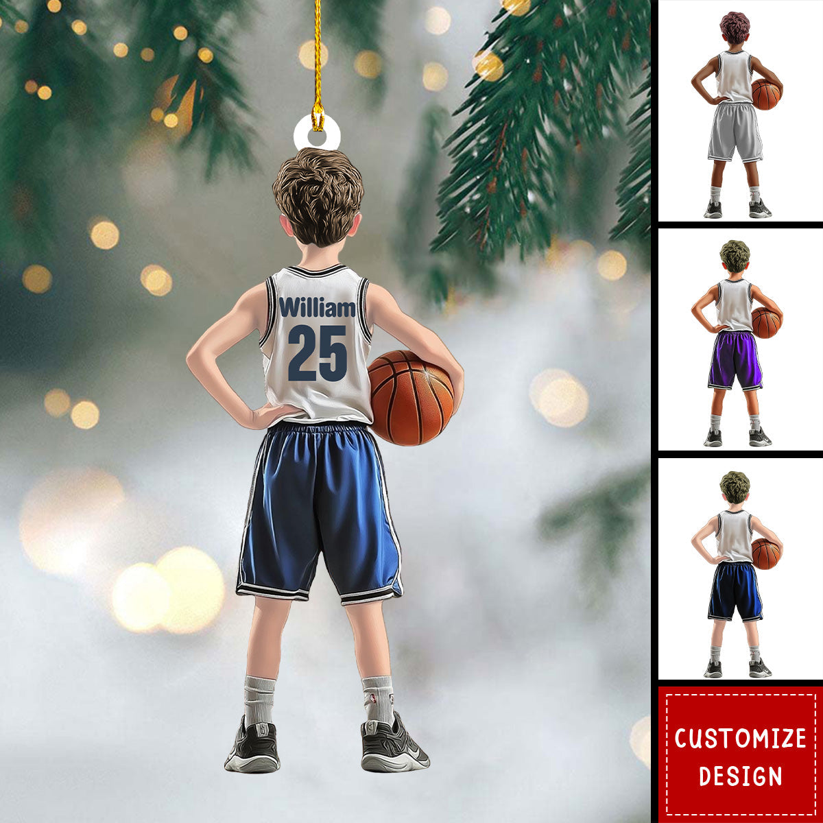 Personalized Kid Basketball Player Ornament - Gift For Basketball Young Lovers  - 2025 New Release
