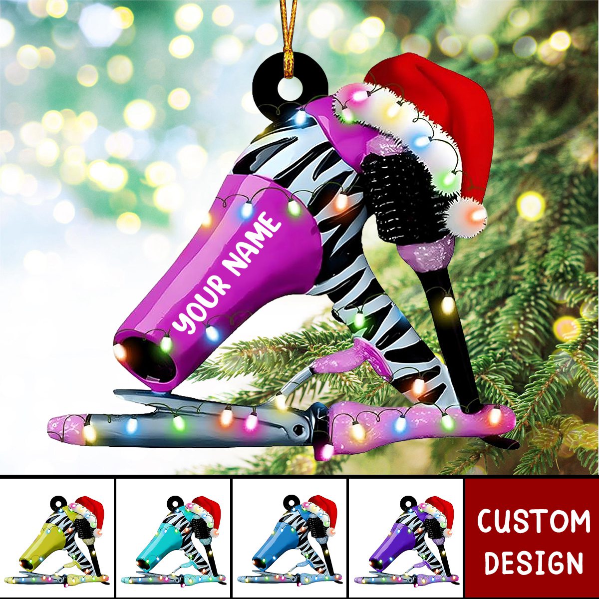 Personalized Dryer Acrylic Christmas Ornament Gift For Hairdresse
