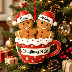 Personalized Gingerbread Couple Christmas Ornament, Gift For Couples