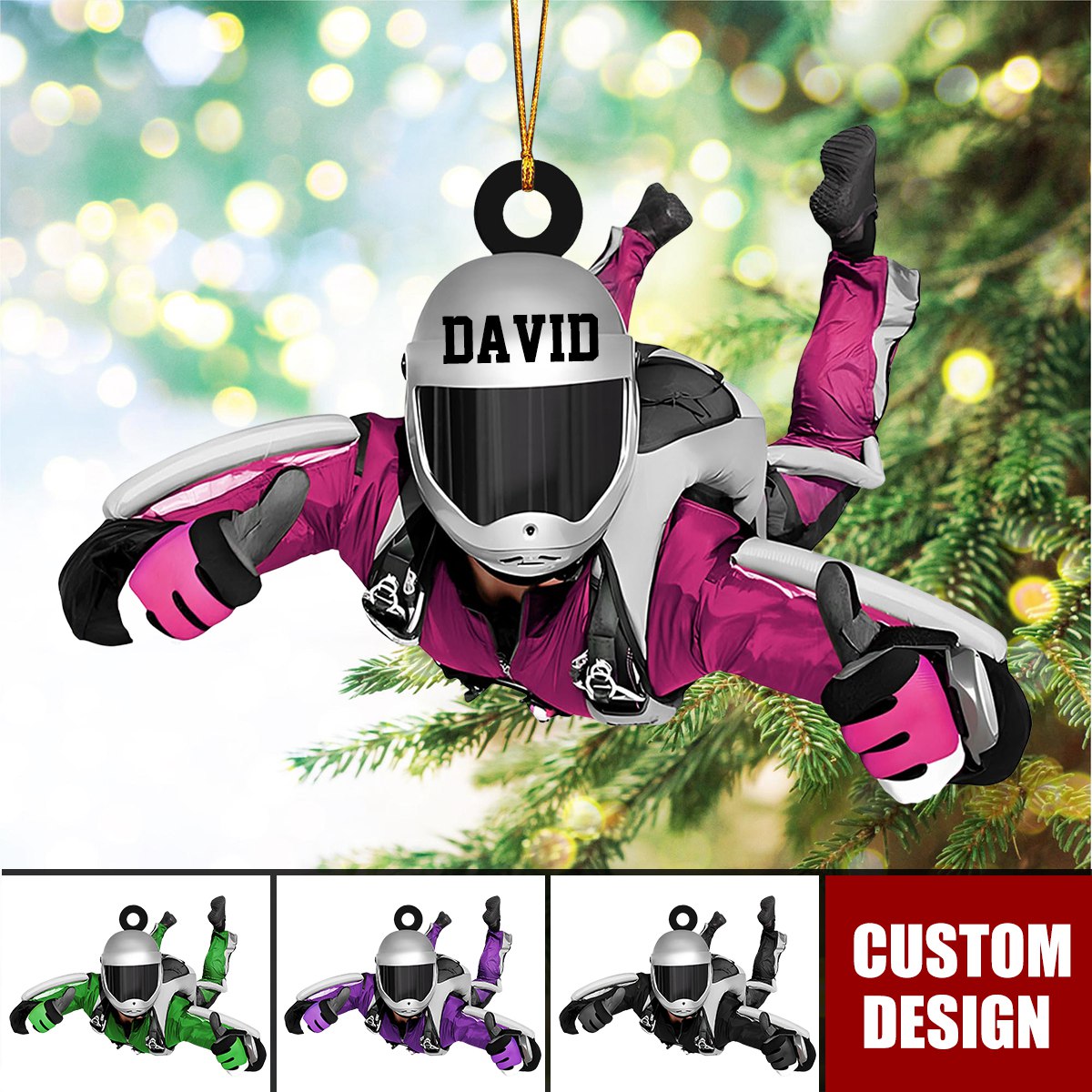 Personalized Skydiving Christmas Ornament, Gift For Skydiving Lovers - 2025 New Release