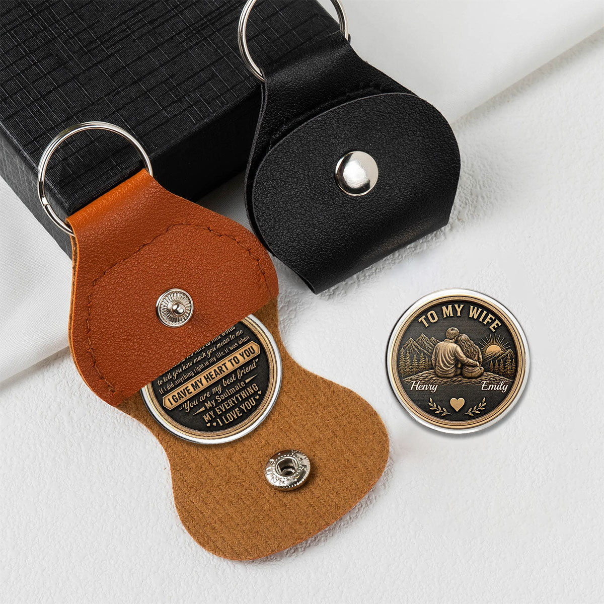 Custom Pocket Hug - Personalized Anniversary Wedding Gifts For Husband And Wife, Him And Her - Love Token Lasts Forever