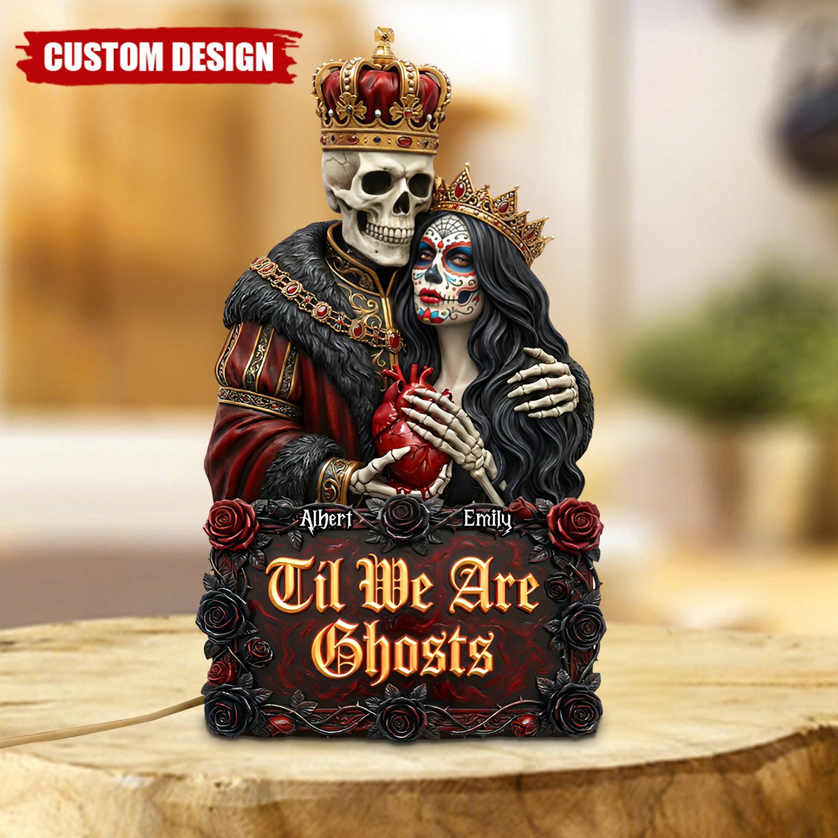 Gothic Skeleton Couple Acrylic Plaque – Personalized Gifts For Couple