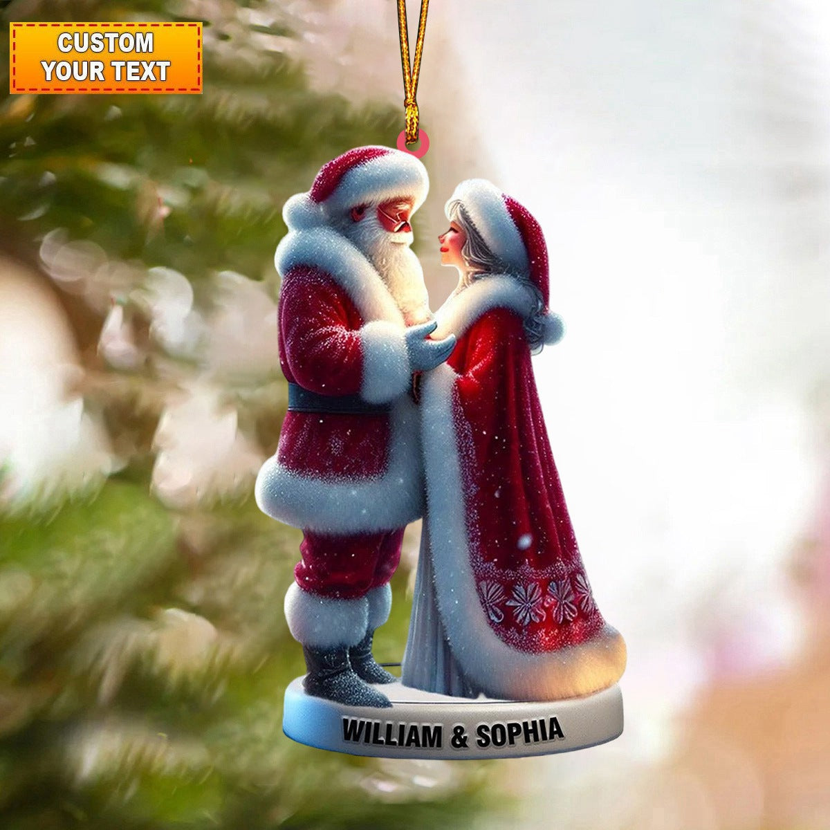 Personalized Santa and Mrs. Claus Christmas Ornament, Gift For couple - 2025 New Release