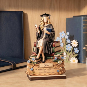Custom Graduation Photo Plaque Wood Block Plaque, Class of 2026 Keepsake