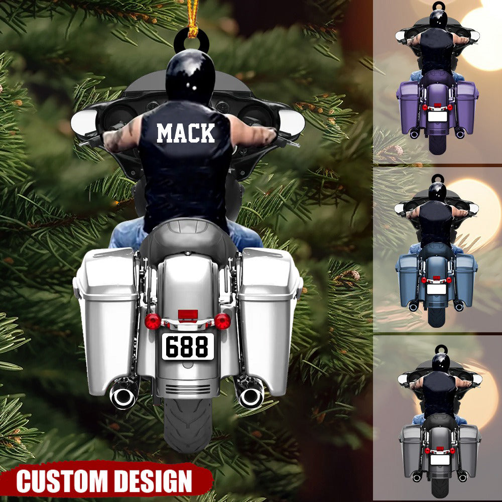 Personalized German Motorbike Lovers Christmas Ornament