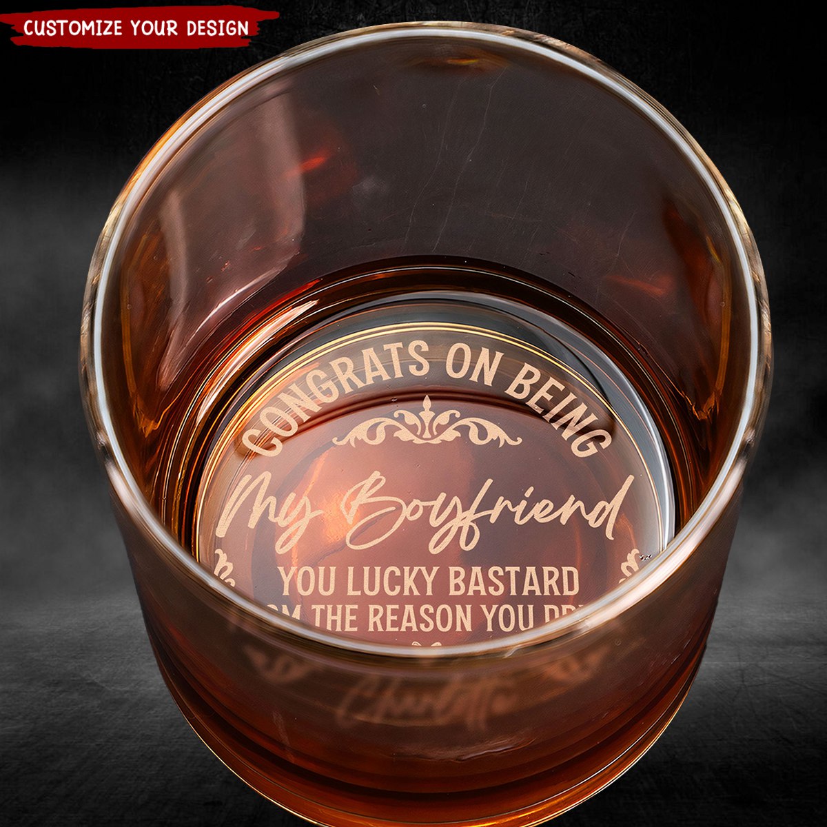 Congrats On Being My Husband - Personalized Engraved Whiskey Glass