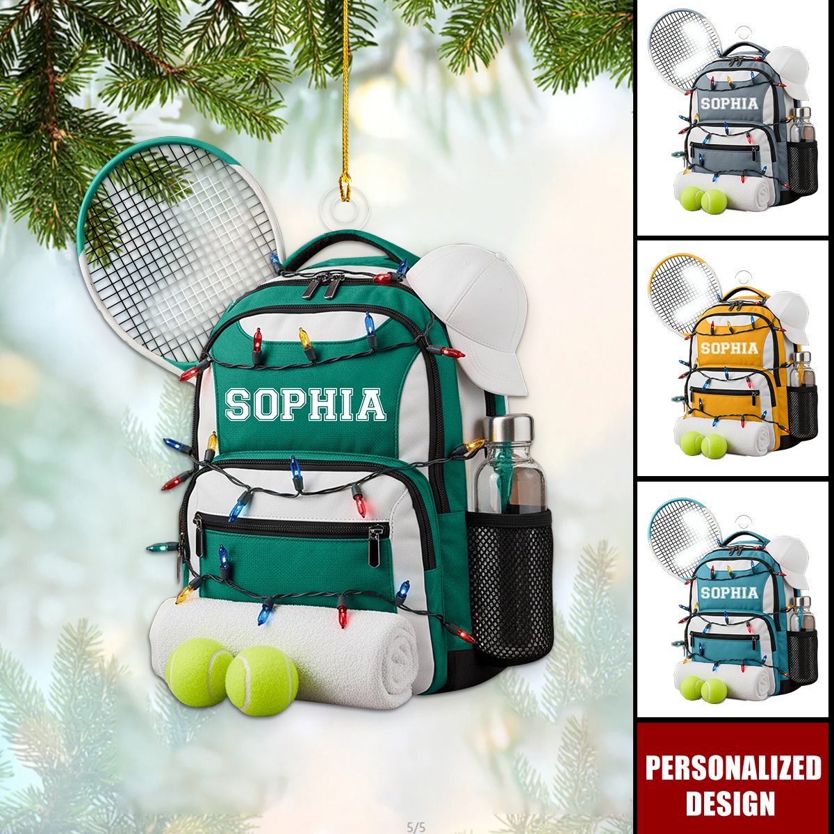 Personalized Tennis Backpack Ornament Gift for Tennis Players
