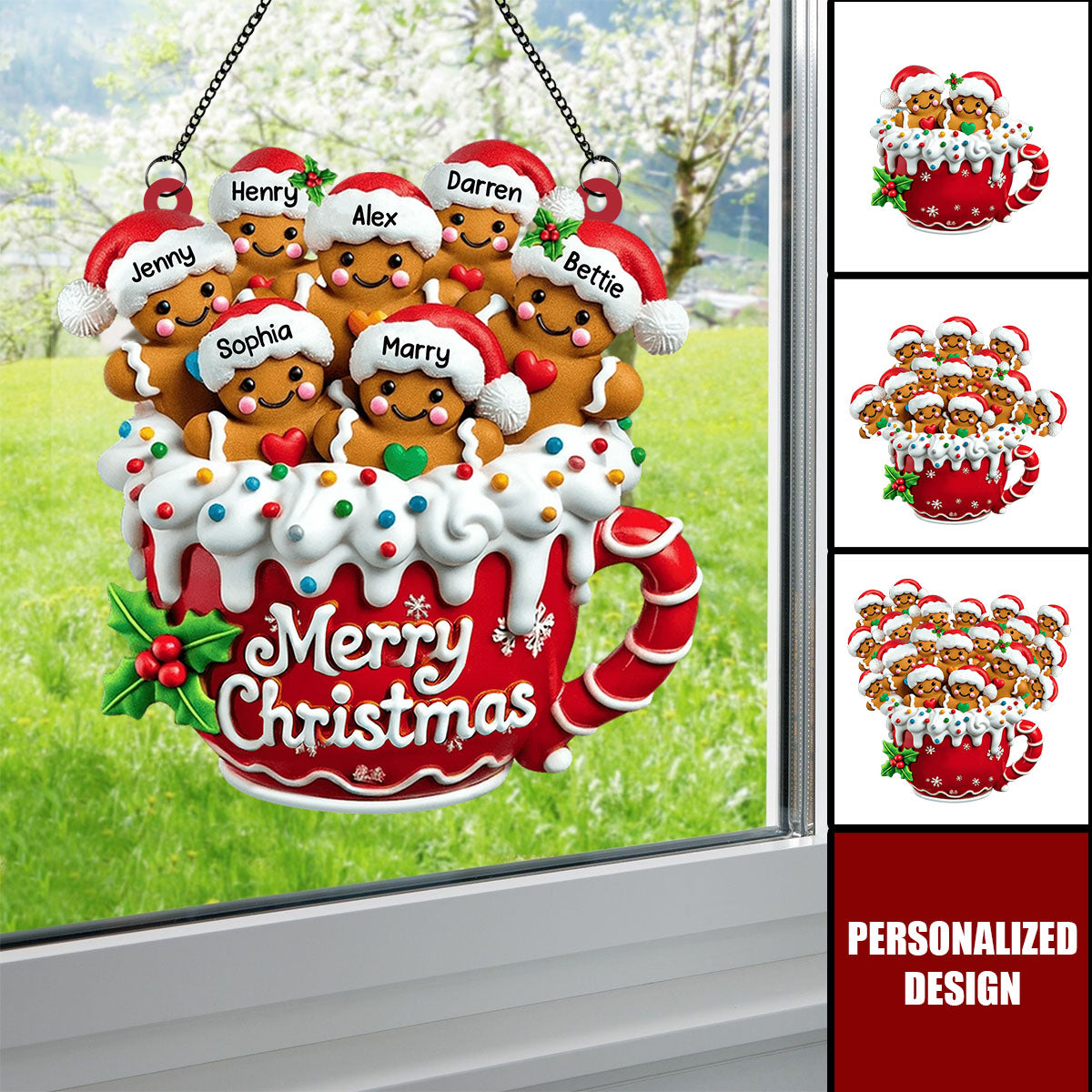 Merry Christmas-Personalized suncatcher-Gift For Family