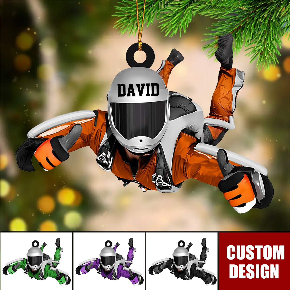 Personalized Skydiving Christmas Ornament, Gift For Skydiving Lovers - 2025 New Release