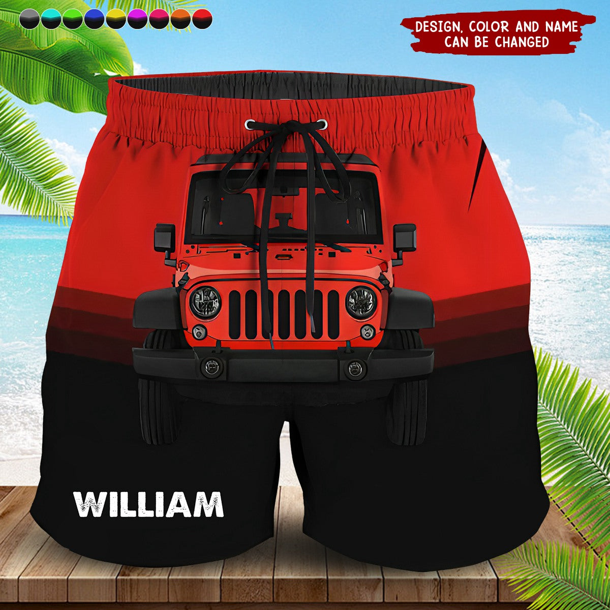 Personalized Stop Staring At My Car Custom Name Beach Short Pants Printed