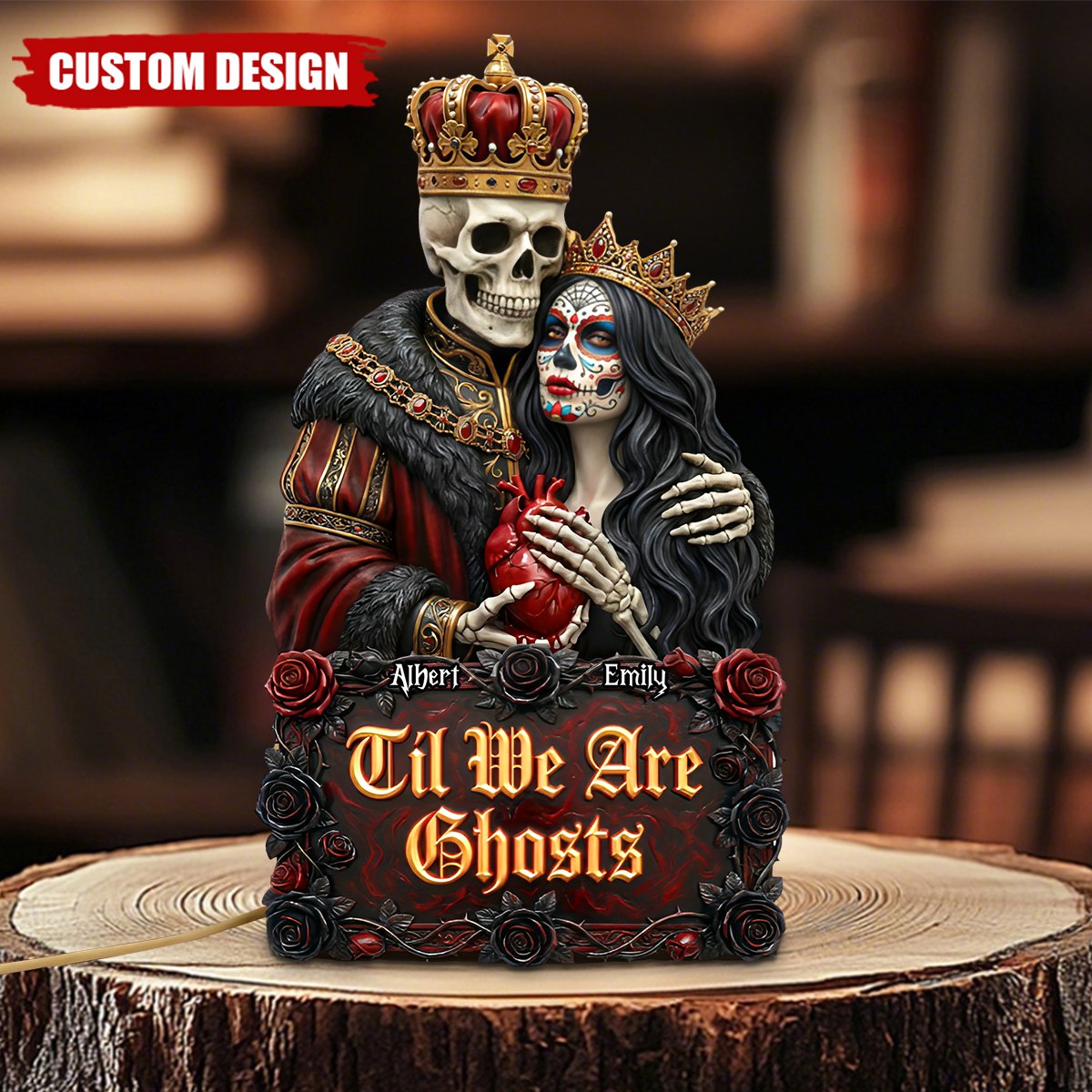 Gothic Skeleton Couple Acrylic Plaque – Personalized Gifts For Couple